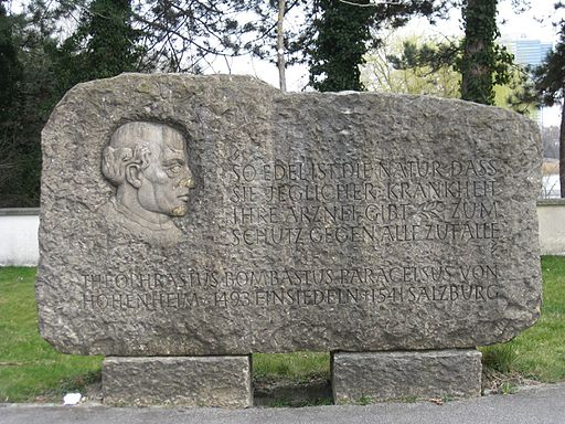 Der Gedenkstein für Paracelus befindet sich im Donaupark. 