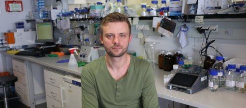 CRISPR-Miterfinder Krzysztof Chylinski im Labor in Wien