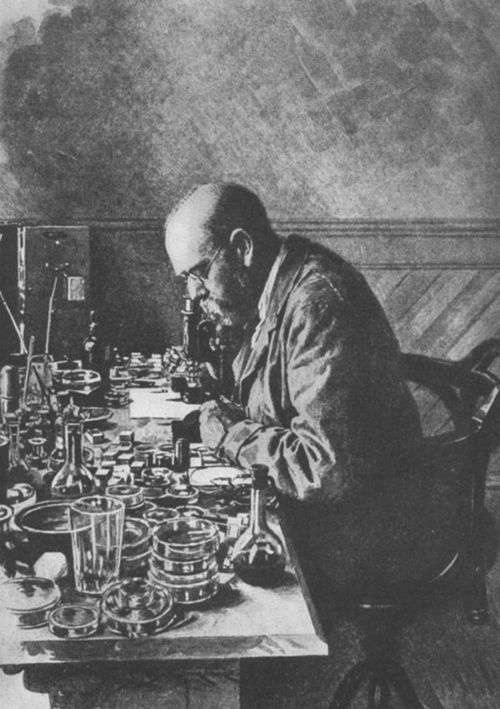 Robert Koch in seinem Labor anno 1885.