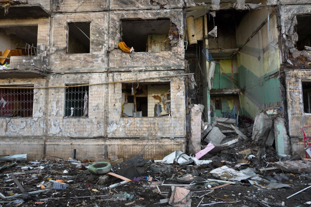 Ein bombardiertes Gebäude in Mariupol.